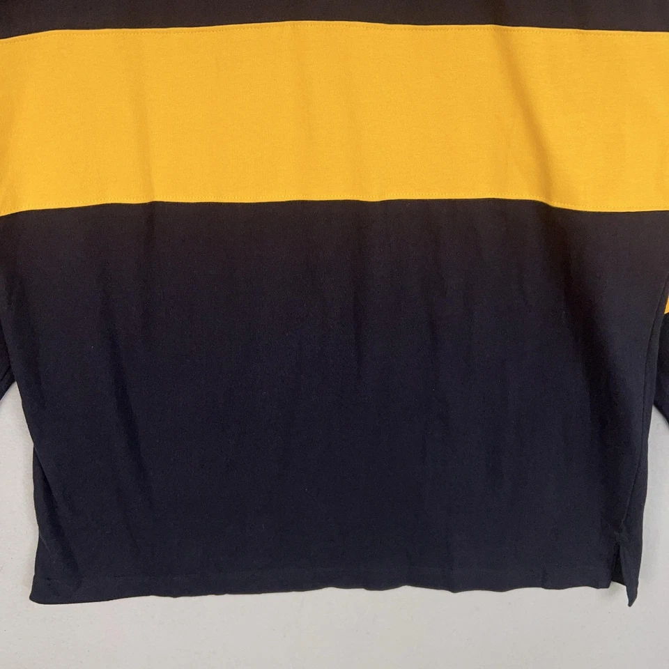 2!! Camisa de taquilla para hombre grande azul marino dorado rugby preppy academia años 90 Y2K Street Foto 3 de 4