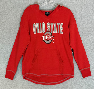 NEW! Colosseum Ohio State Buckeyes Hoodie Womens Small Red Pullover V-Neck NWT