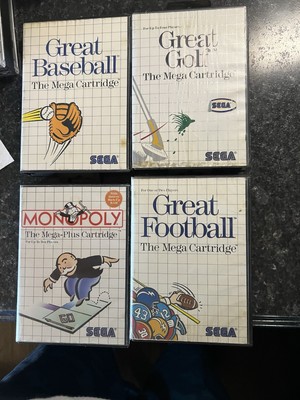 Monopoly,Great Golf,Great Baseball And Great Football Sega Master System *Read*!