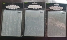 Darice Embossing Essentials, 4.25 X 5.75, Lot of 3 NEW, Trees, Grass, Snowflakes