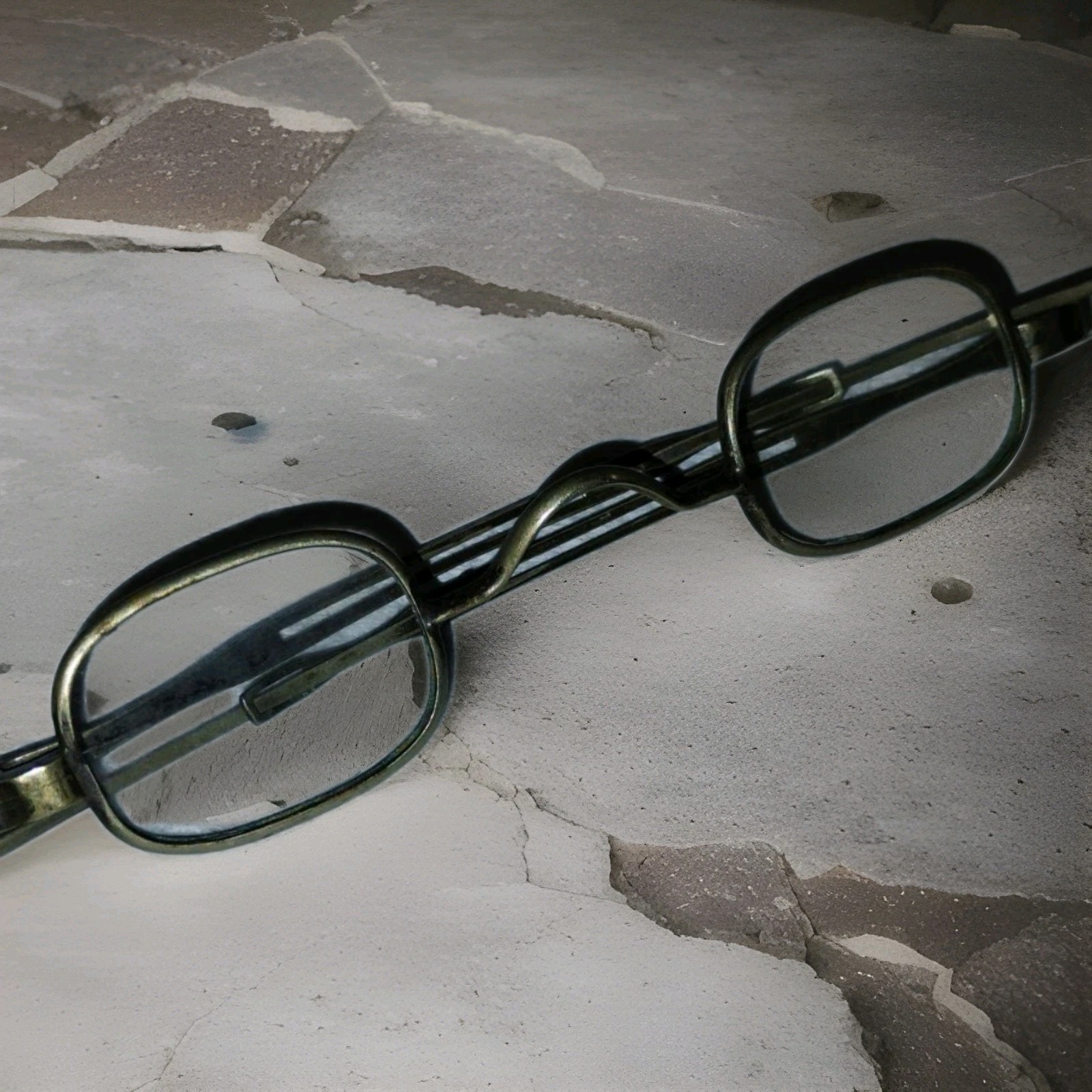 Antique Wire-rectangular Spectacles Sliding Templ… - image 17