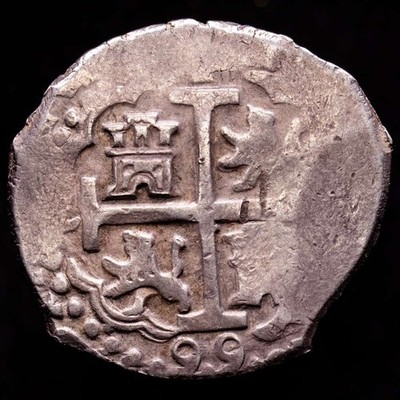 Carlos II 4 Reales (13,71 gramosg) 1699 Lima (Perú) R S-L14; KM-23; Cal-474. E