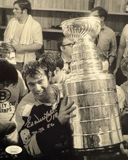 ED WESTFALL Autographed BOSTON BRUINS Stanley Cup 8x10 Photo “70-72 SC” JSA COA