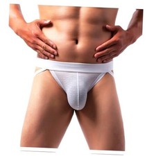 Men Jockstrap Underwear Mesh Breathable Translucent Large A3-white-ak2102