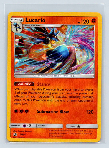Lucario - SM54 Holo Promo Sun & Moon Promo Near Mint