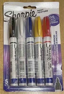 Sharpie Medium Point Oil Base Paint 5 Marker Set.