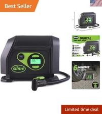 Portable 12V Tire Inflator with LED Light & Digital Display - Quick Inflation