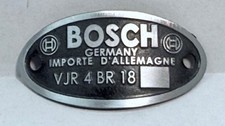 Bosch Distributor Id Tag Plate Vjr 4 Br 18 Bosch Distributor Id Tag Plate Vjr 4 Br 18