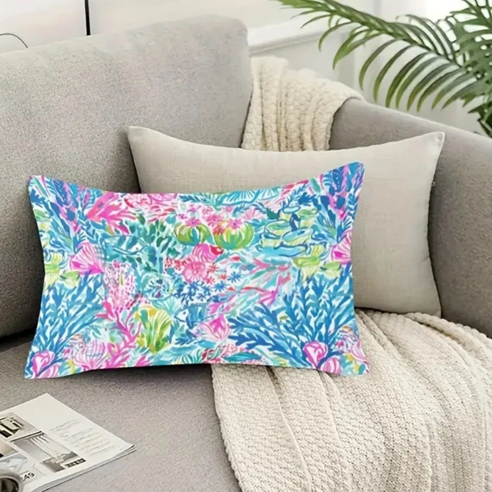 Lilly Pulitzer Inspired Pillow Case 12x20 inch - NEW - Image 4 of 4