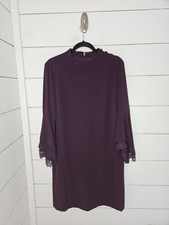 Tahari size 14 deep purple shift evening dress
