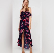 Express Large Floral Maxi Dress High Low 