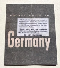 United States Army Pocket Guide to Germany, 1944 World War 2 / U.S Gov Printing