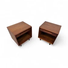 Mid-Century Modern John Widdicomb Walnut Nightstands - Set of 2