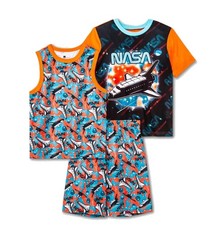 NASA Boy's 3-Piece Pajama Polyester Shorts Set Large 10/12 