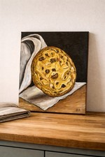 Pintura de galletas con chispas de chocolate arte de comida decoración de cocina postre arte de pared 14x18