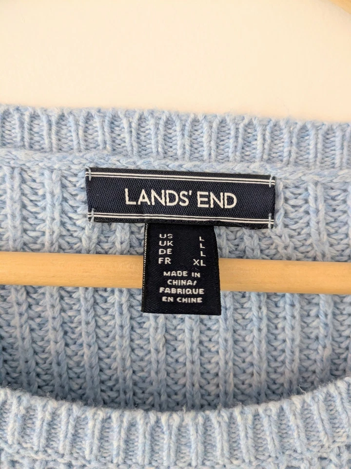 Lands End Baby Light Blue Soft Cosy Chunky Knitted Jumper Size L 16/18 - Image 2 of 4