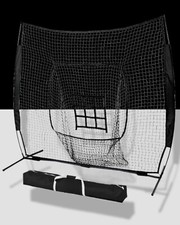 7 ft x 7 ft Baseball Softball Practice Net with Frame Carry Bag Strike Zone