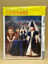 McCall's Costume Pattern P440 GIRLS Medieval Dress Hat 18" Doll Sz 3-6 UC