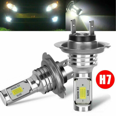 2x H 7 LED Car Headlight Kit 80W COB DRL Canbus 12-24V 6500K Lamp Bulb White New