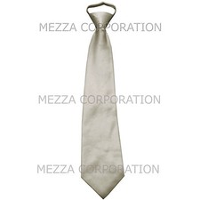 New formal men's pre-tied ready knot necktie polyester solid wedding silver prom