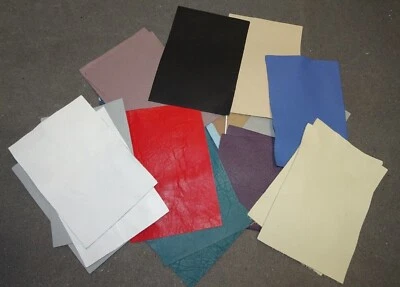 TEAM BEUST - LEATHERPROFESSIONALS 12 St. Lederreste Bastelleder Lederstücke Möbelleder weich bunt schwarz weiß usw