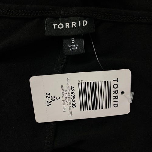 New Torrid Mini Jersey Square Neck Tie Waist Dress Women's Plus Size 3X - Picture 3 of 11