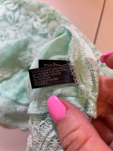 The Limited tops Large Mint Green Lace and Sheer Blouse - Picture 9 of 10