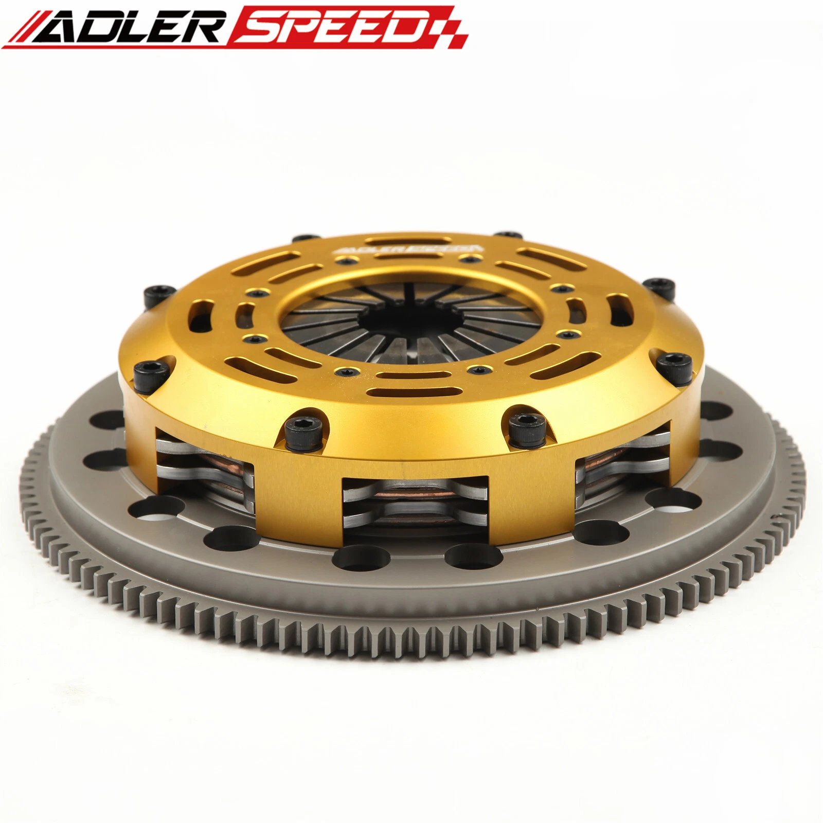 ADLERSPEED Clutch Disc 355238469976 &ndash; Ceramic Disc style: Rigid hub Disc size: 7.25" (185mm) Disc Spline: 185 x 22T Clutch Type: Push Style Release mechanis Clutch cover: Aircraft high quality alu Release bearing: Include Alignment tool: Not include Flywheel weight: Medium light weight Disc quantities: 2 Disc Diameter: Disc size：7.25" (185mm) Type: Clutch Kit Number of Teeth: 22 OE/OEM Part Number: Does not apply Flywheel: one piece Medium light weight Billet Chromoly Flywheel material: 4140 forged flywheel UPC: Does not apply Country of Origin: China &ndash; Fits 2004-2005 BMW 325 330 530 X3 Z4 M54 6SP thumbnail 3