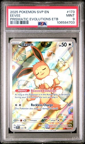 PSA 9 MINT Eevee SV-P 173 Promo Prismatic Evolutions Pokemon Card 2025