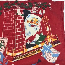 Vintage 60  s Santa Printed Christmas Holiday Stocking 18" Chimney Toys