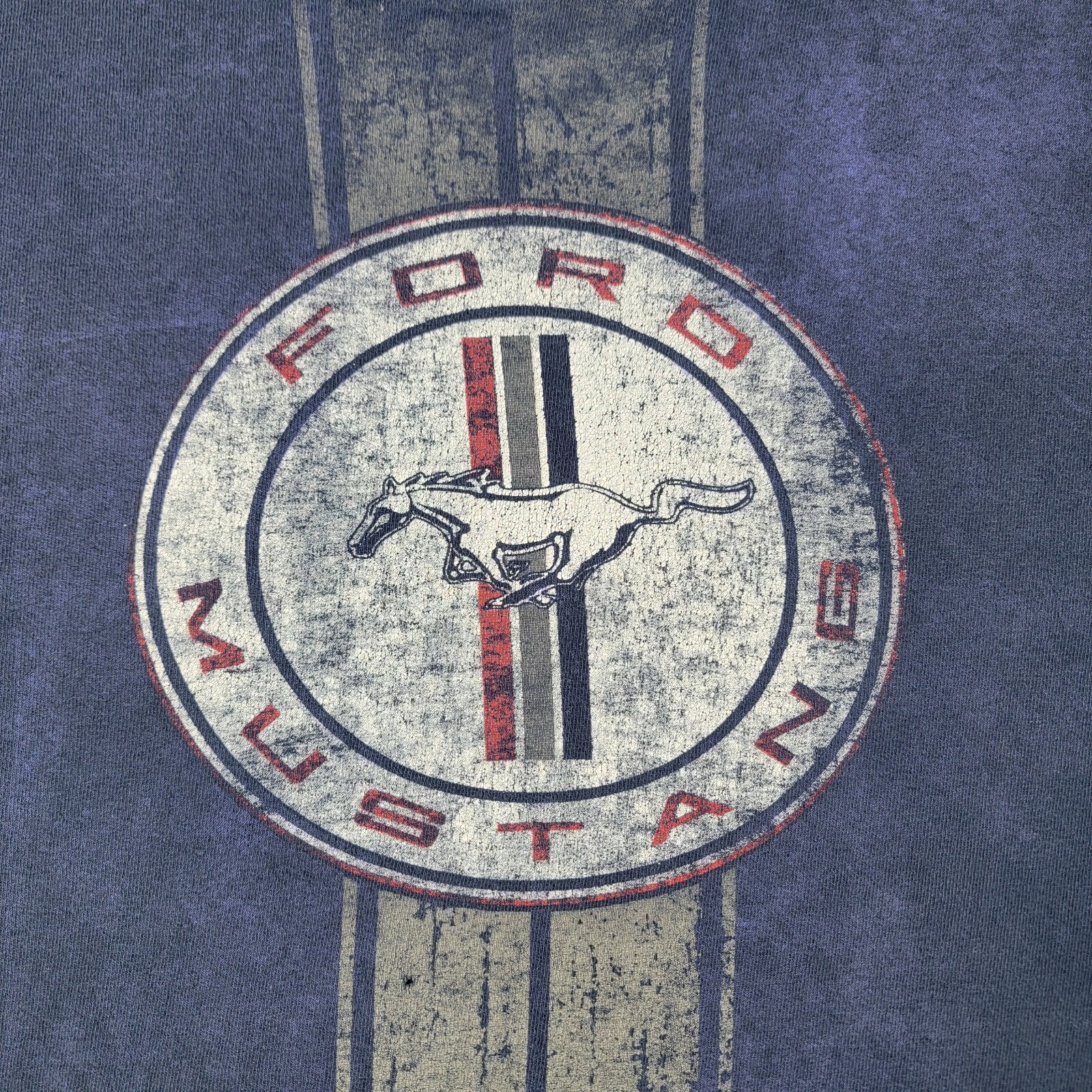 PONY T shirt uomo Delta Proweight taglia large blu Ford Mustang grafica cotone