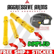 AGGRESSIVE ARMS SHINY GOLD DIMPLE TRIGGER GRIP HOUSING PINS GL0CK 20 21 29 30 36