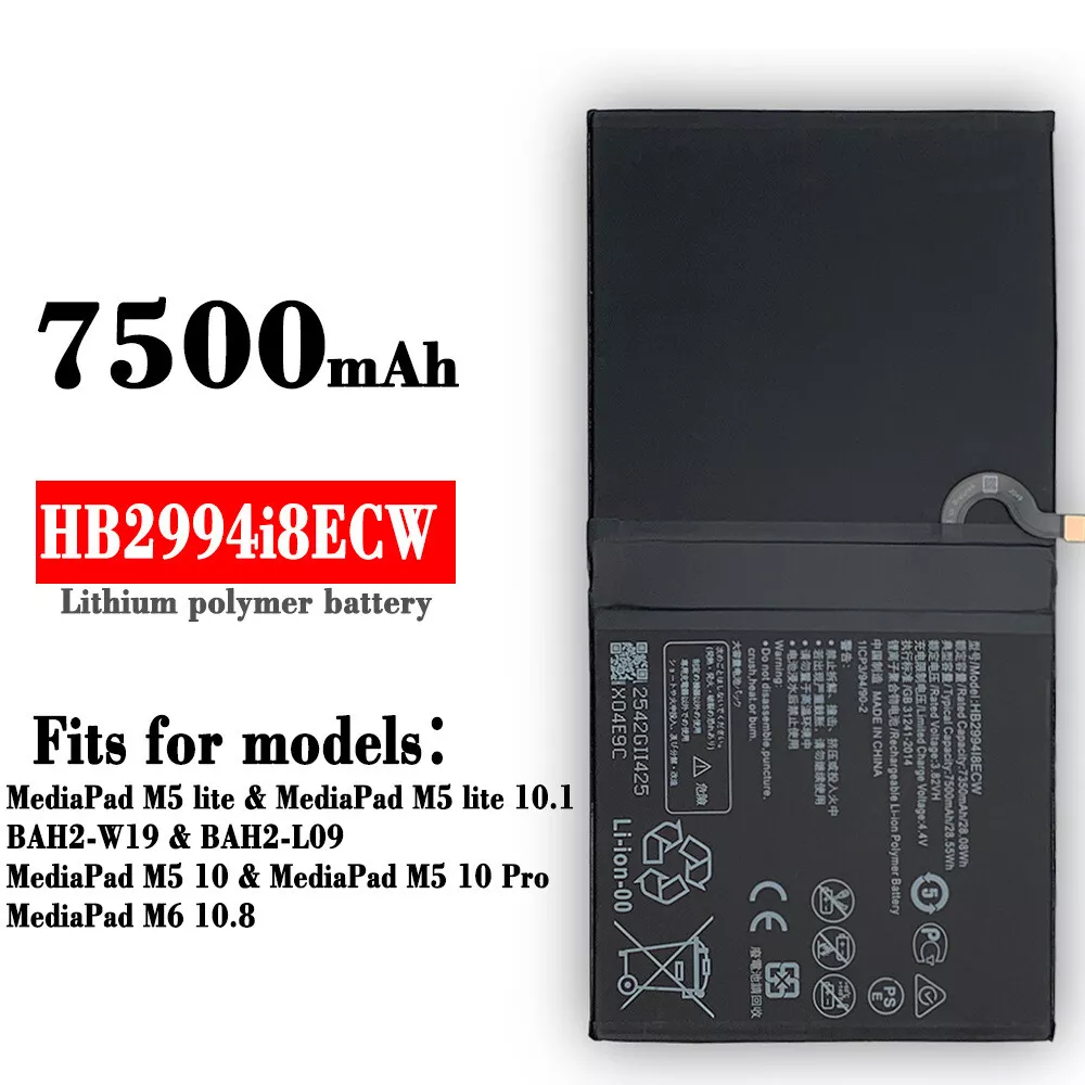 Replacement Phone Battery For Huawei MediaPad M6 10.8 M5 LITE TAB  HB299418ECW