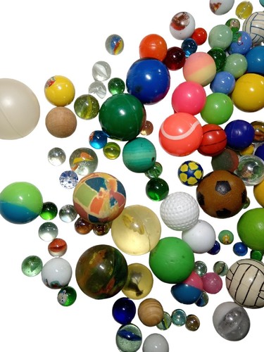*HH* Lotto Misto 156 Palline Colorate Vintage Giocattolo Toys Palle Biglie Balls - Foto 2 di 11