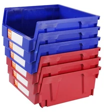 6-Pack 11'' x 11'' x 5'' Hanging Stackable Plastic Storage Organizer Bin