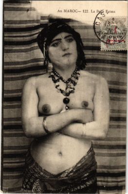 PC CPA ETHNIC NUDE FEMALE, MAROC, LA BELLE FATMA, VINTAGE POSTCARD (b10218)
