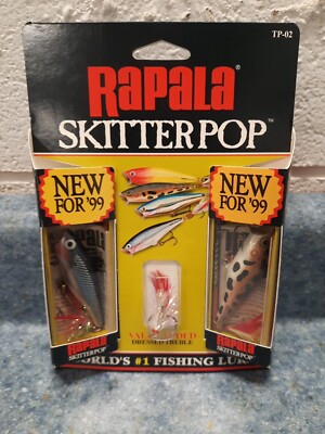 Rapala Skitter Pop 2 Pack!  SP-7 Made In Ireland In 1999!  TP-02 Kit