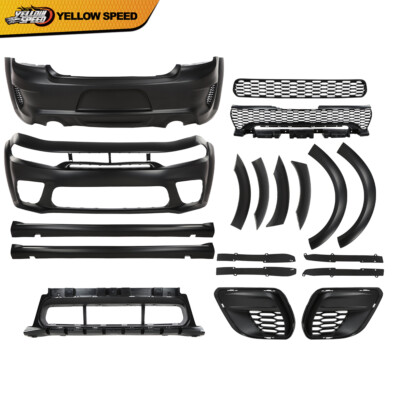 Fit For 2015-2023 Dodge Charger Widebody Kit Front and Rear Bumper Hellcat Style