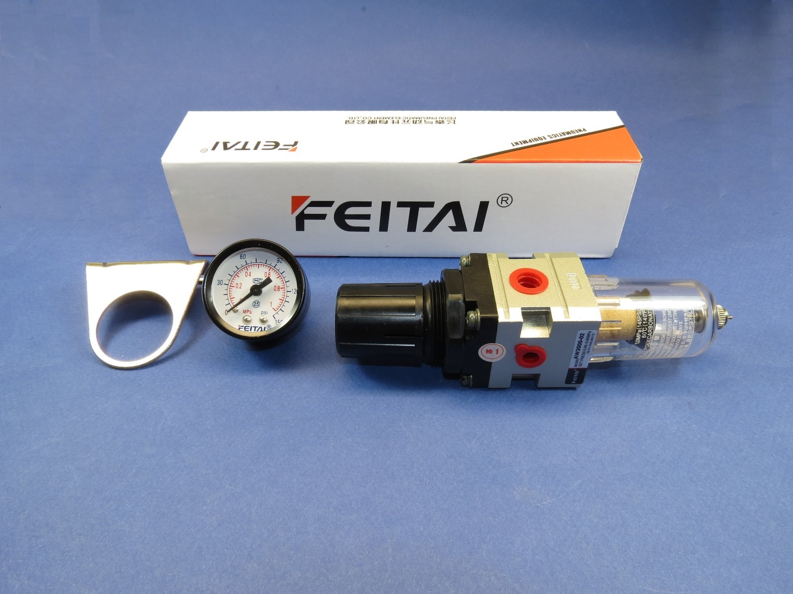 Dental Air Compressor Filter + Regulator + Manometer Gauge + Mount Bracket FEITA