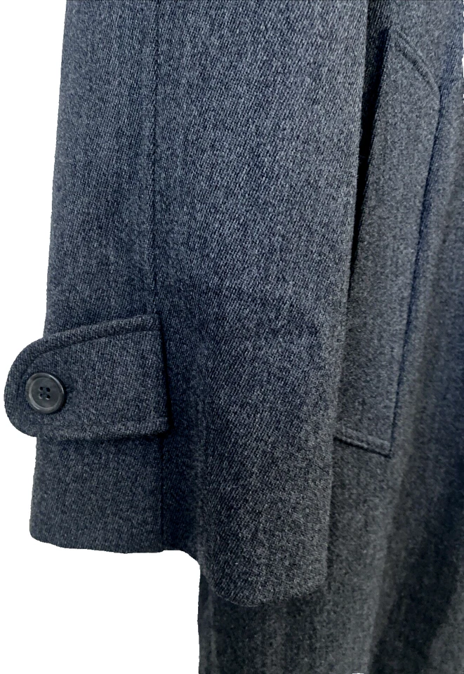 Vtg 1960s Gray Virgin Wool Gaberdine Trench Coat Mens Sz 42S Overcoat - Image 3 of 4