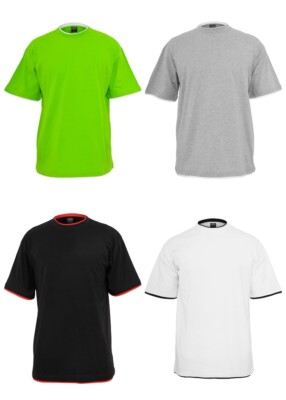 Urban Classics Herren T-Shirt Kontrast Tall Tee Top Oberteil Kurzarm Rundhals Üb