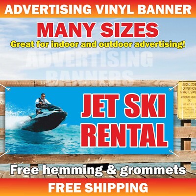 JET SKI RENTALS Advertising Banner Vinyl Mesh Sign Watercraft PWC Lake Dock