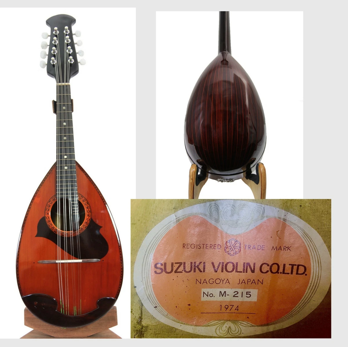 【ハードケース付き】スズキ SUZUKI マンドリM-215 SUZUKI VIOLIN M-215 マンドリン ハードケース付き 1973年