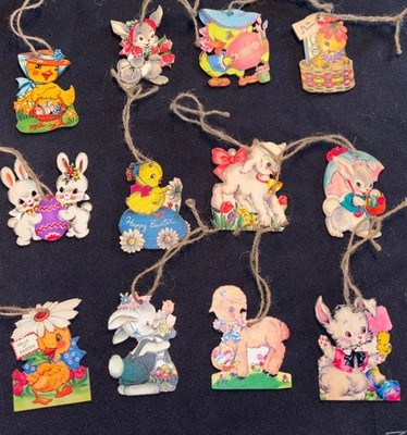 Lot of 12  Easter Die Cut Cutout Decorations