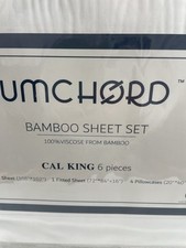 California King Umchord Bamboo Sheets Set, Viscose from Bamboo, 6 Piece - White