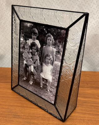J. Devlin Glass Frame Vintage Clear Texture 4'' x 6'' Vertical Free Standing