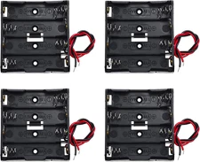 4 Pack 4 X AA Thicken Battery Holder with I Type Wired Battery Clip Standard Sna