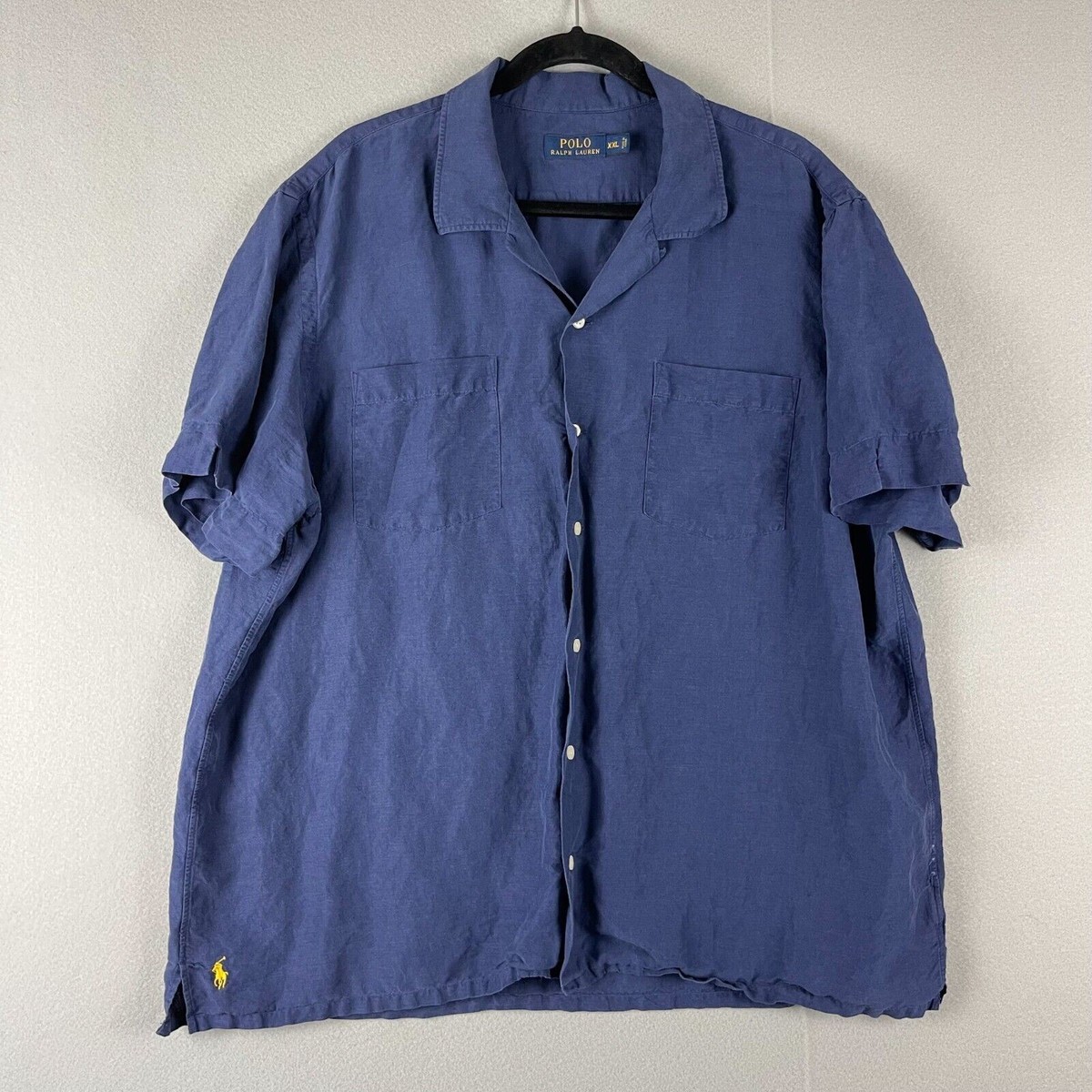 トップス Ralph Lauren silk linen shirt XXL Polo Ralph Lauren Vintage Silk Linen Shirt Mens 2XL Button