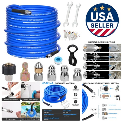 #ad 50FT Pressure Washer Sewer Jetter Kit – Ultimate High Pressure Solution $91.19
