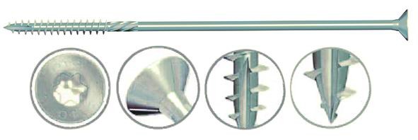 VITI PER LEGNO WOOD TSP TORX ZINC. GIALLE/BIANCHE   6X120 MM 100 PZ